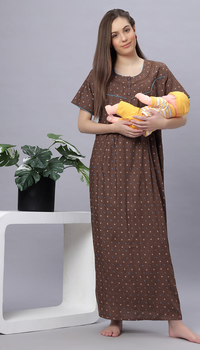 Womens Cotton Maternity & Feeding Nighty