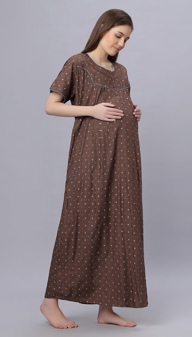 Womens Cotton Maternity & Feeding Nighty