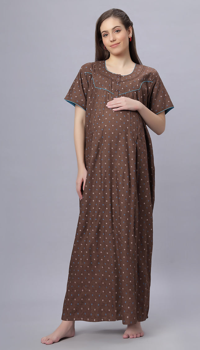 Womens Cotton Maternity & Feeding Nighty