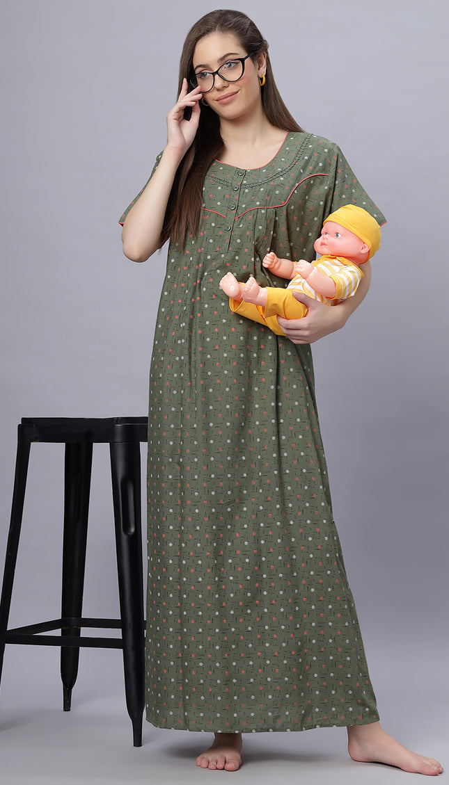 Womens Cotton Maternity & Feeding Nighty