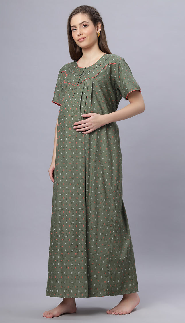Womens Cotton Maternity & Feeding Nighty