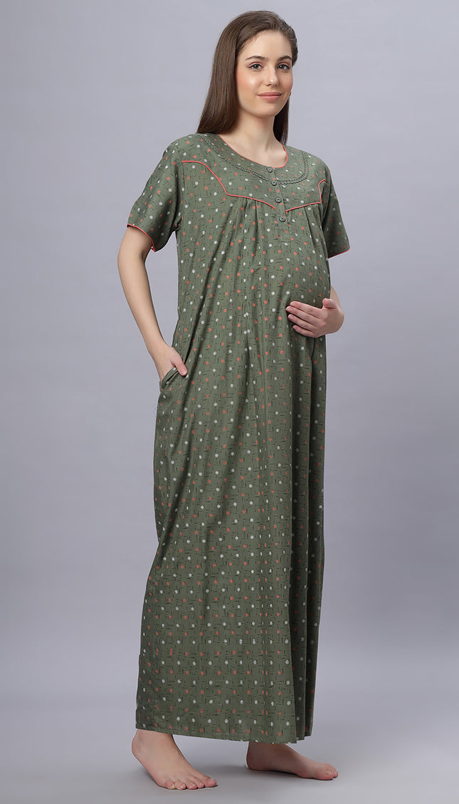 Womens Cotton Maternity & Feeding Nighty