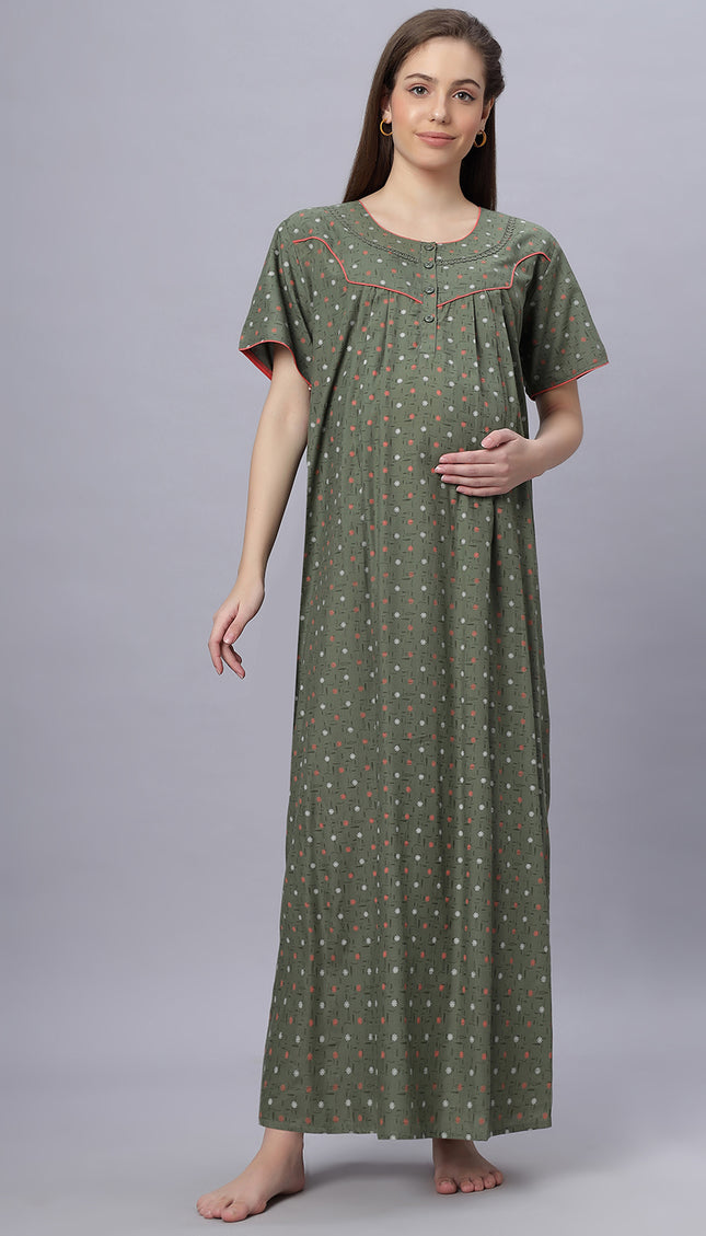 Womens Cotton Maternity & Feeding Nighty