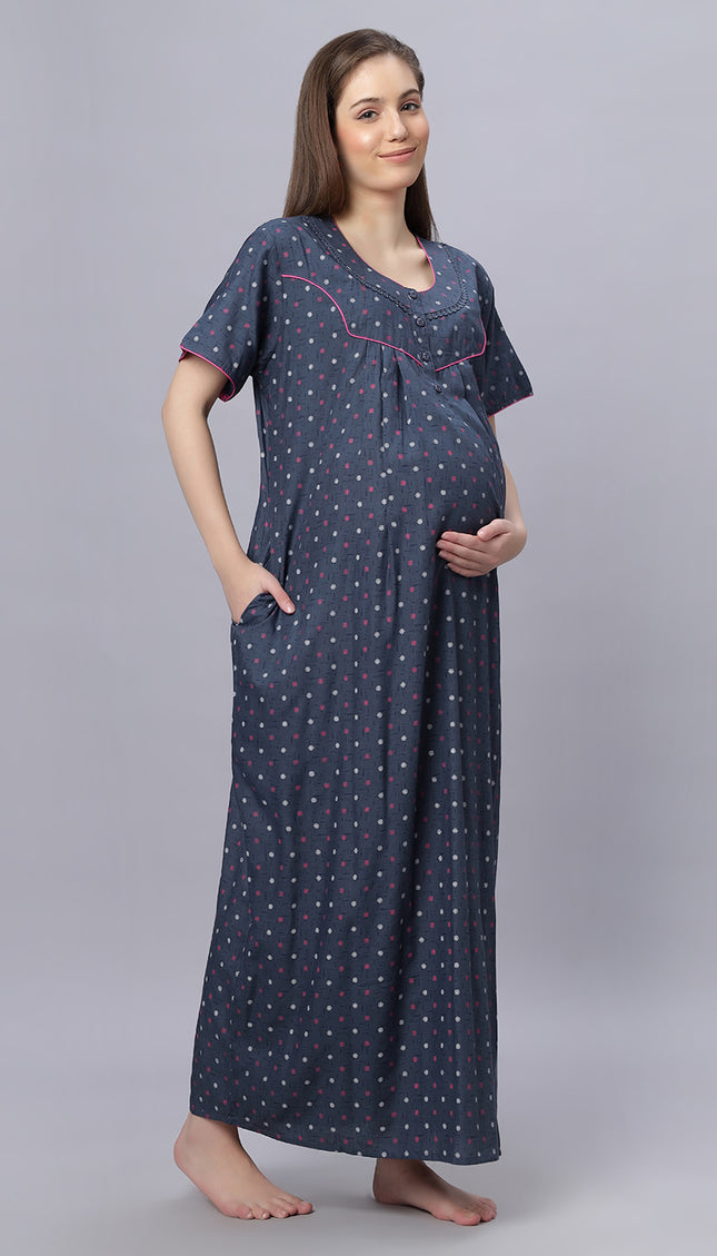Womens Cotton Maternity & Feeding Nighty