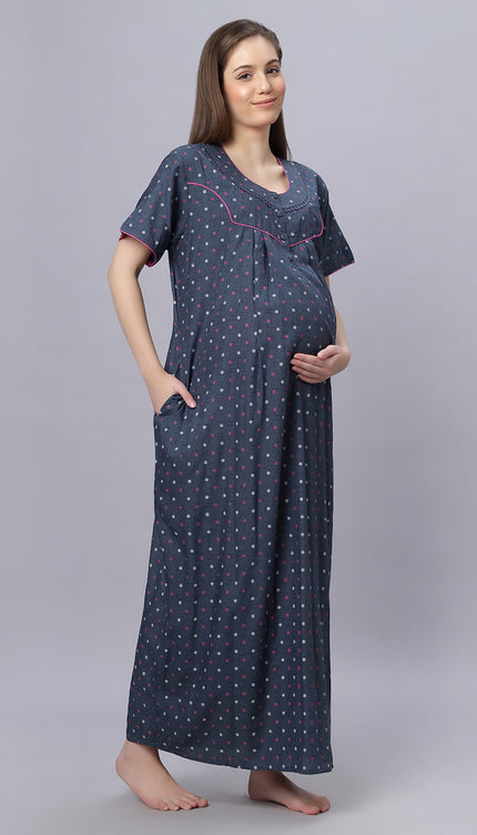 Womens Cotton Maternity & Feeding Nighty