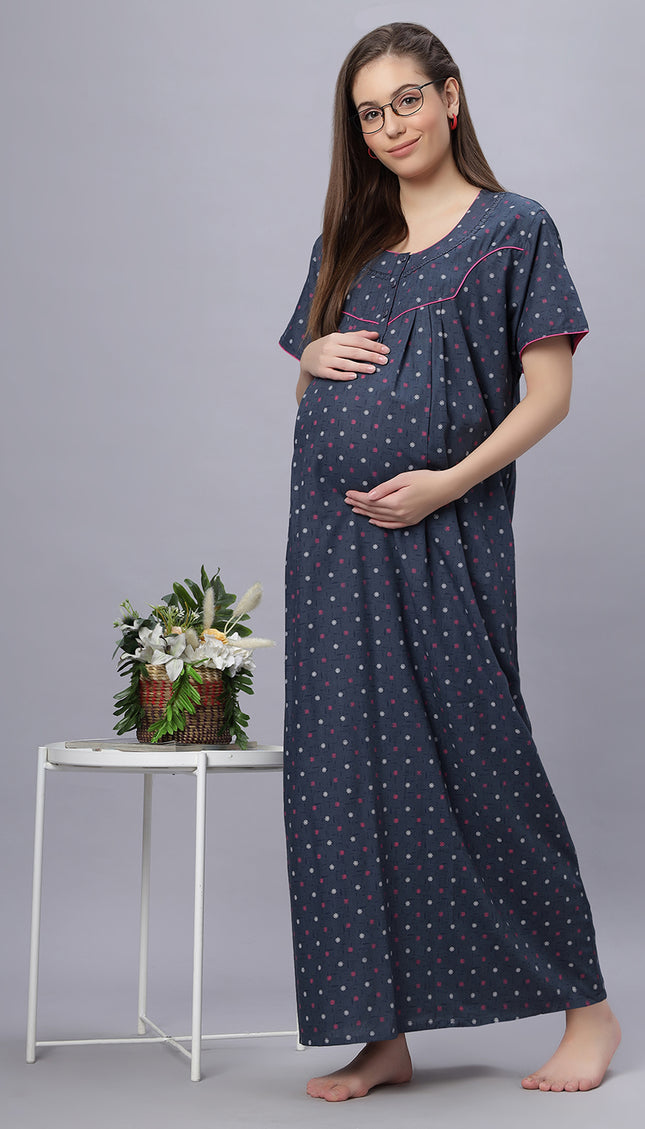 Womens Cotton Maternity & Feeding Nighty