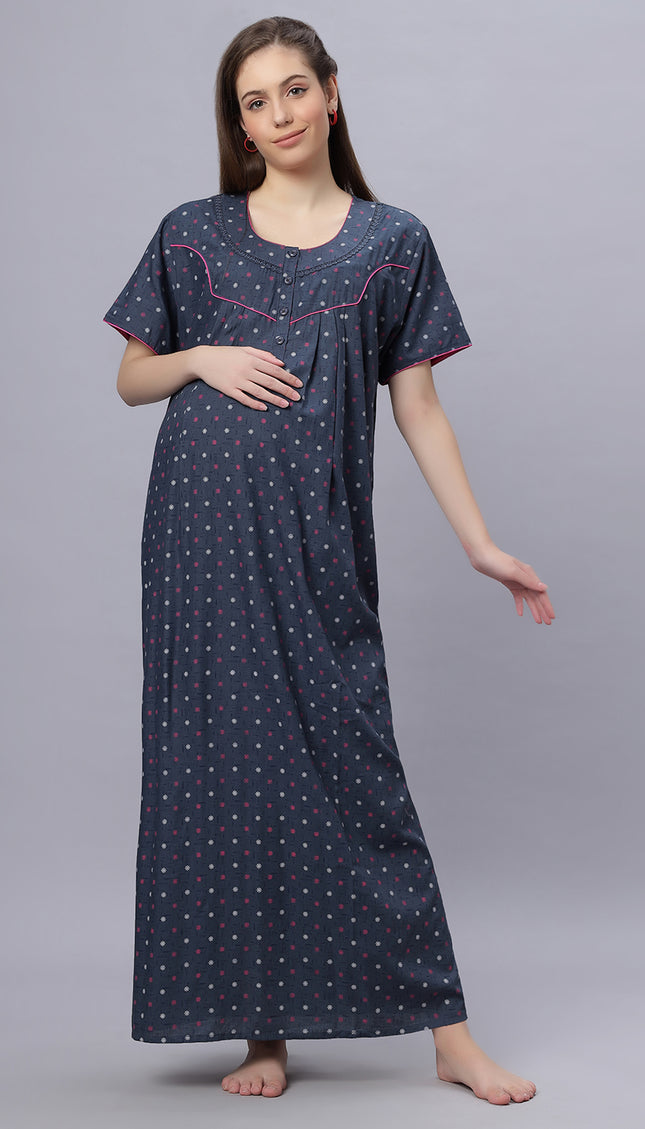 Womens Cotton Maternity & Feeding Nighty