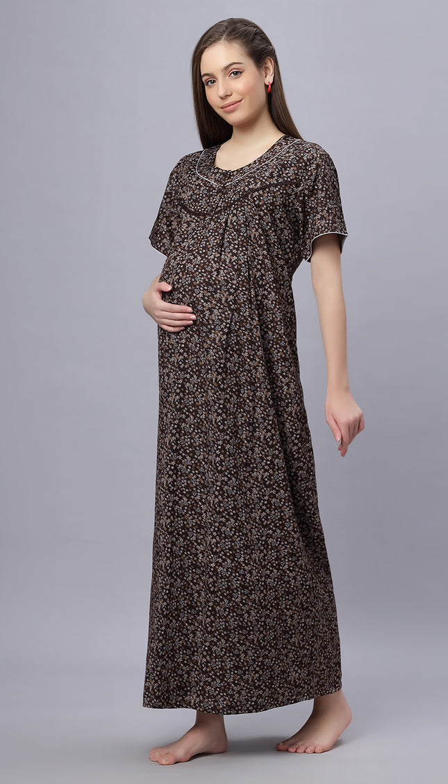 Womens Cotton Maternity & Feeding Nighty