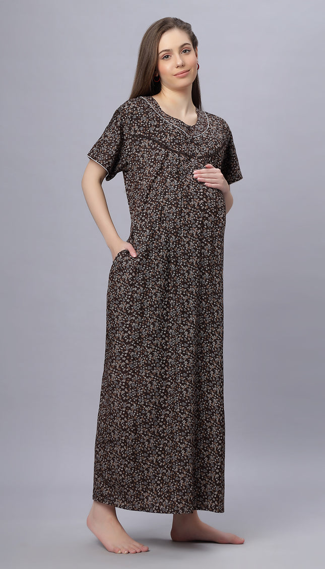 Womens Cotton Maternity & Feeding Nighty