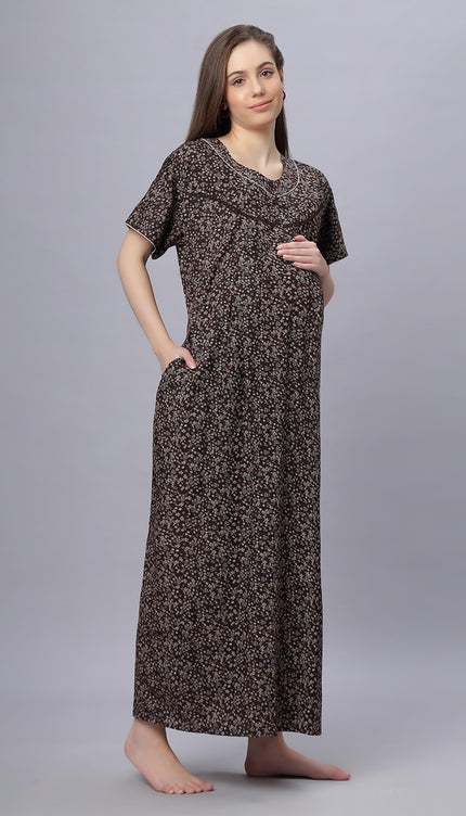 Womens Cotton Maternity & Feeding Nighty