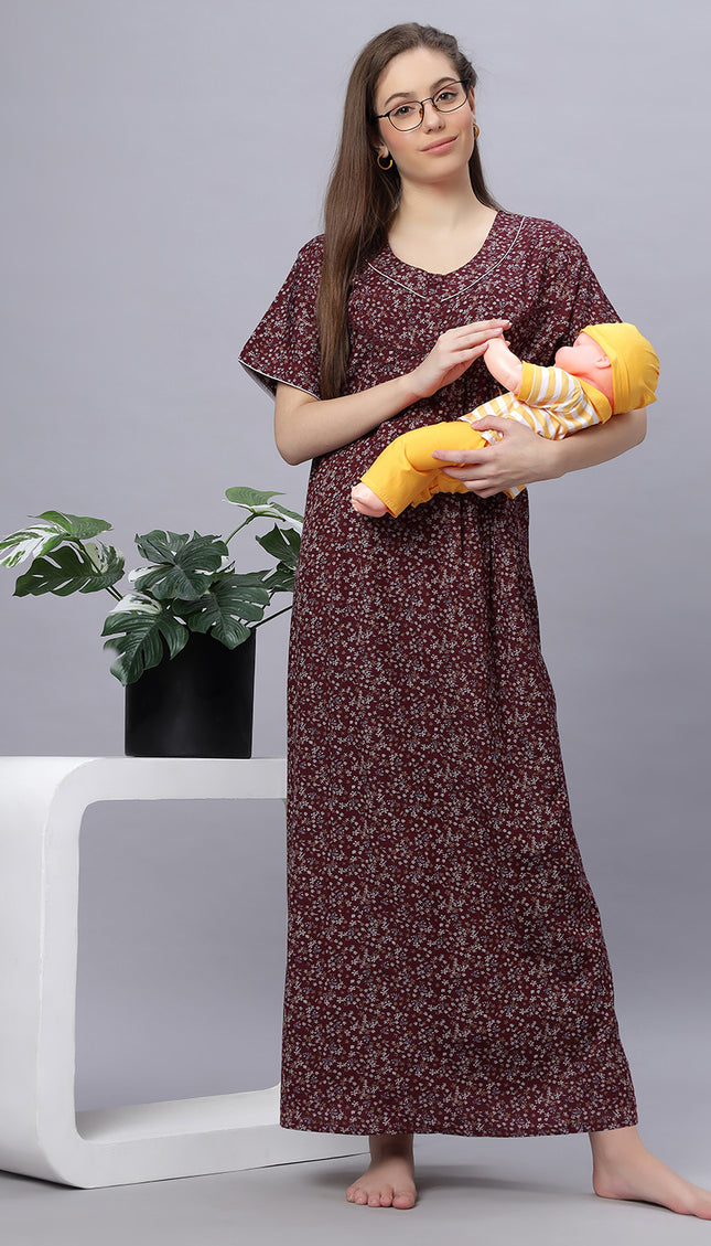 Womens Cotton Maternity & Feeding Nighty