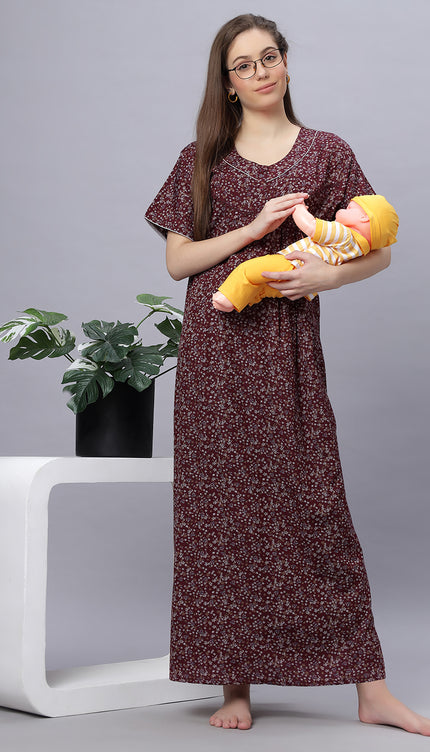 Womens Cotton Maternity & Feeding Nighty