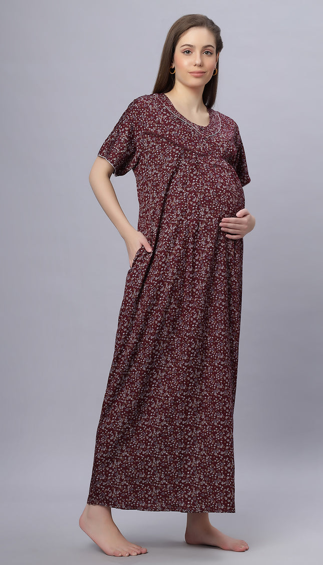 Womens Cotton Maternity & Feeding Nighty