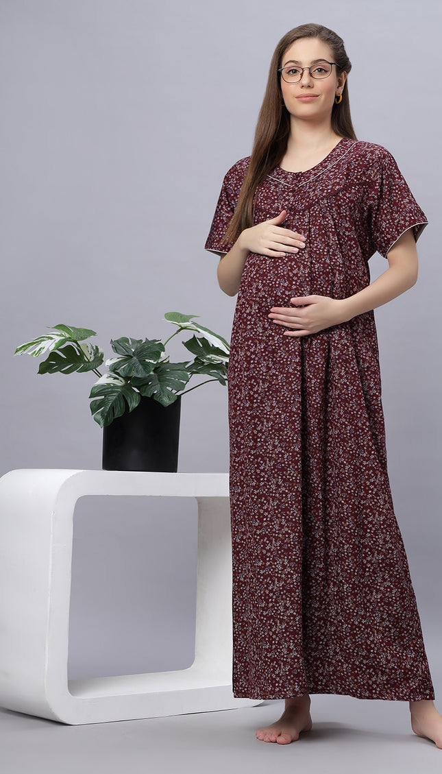 Womens Cotton Maternity & Feeding Nighty