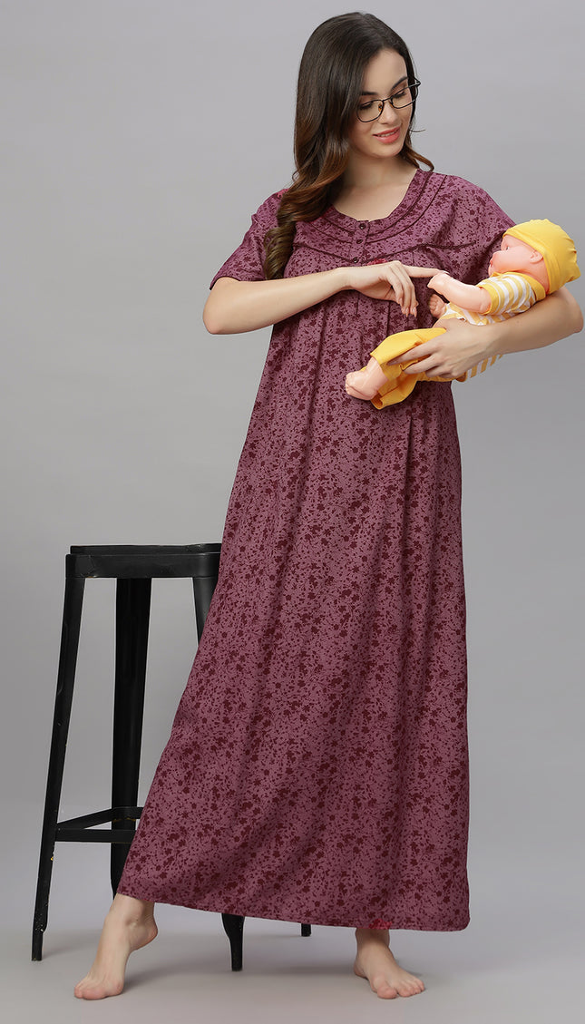 Womens Cotton Maternity & Feeding Nighty