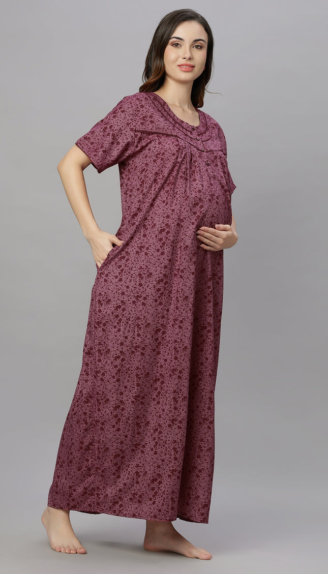 Womens Cotton Maternity & Feeding Nighty