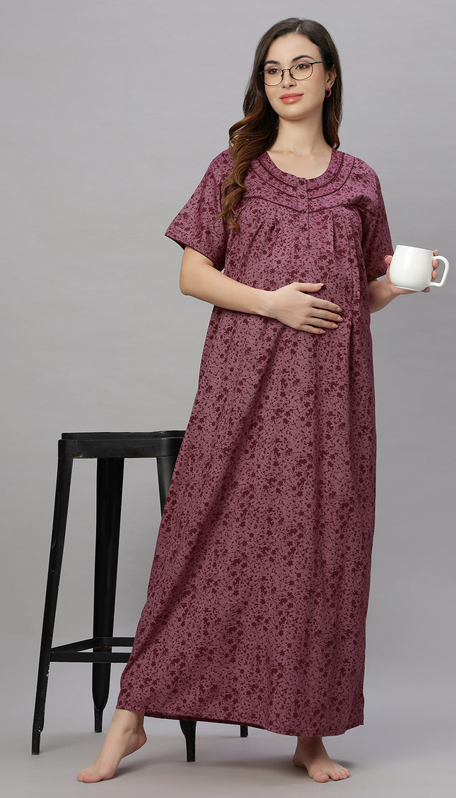 Womens Cotton Maternity & Feeding Nighty