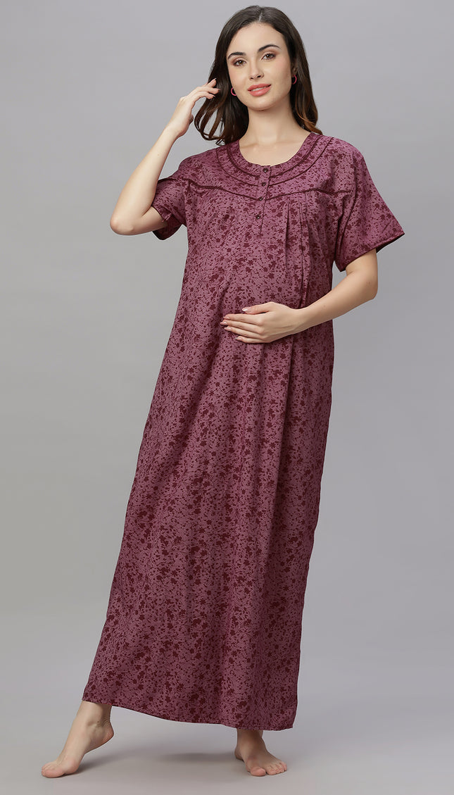Womens Cotton Maternity & Feeding Nighty
