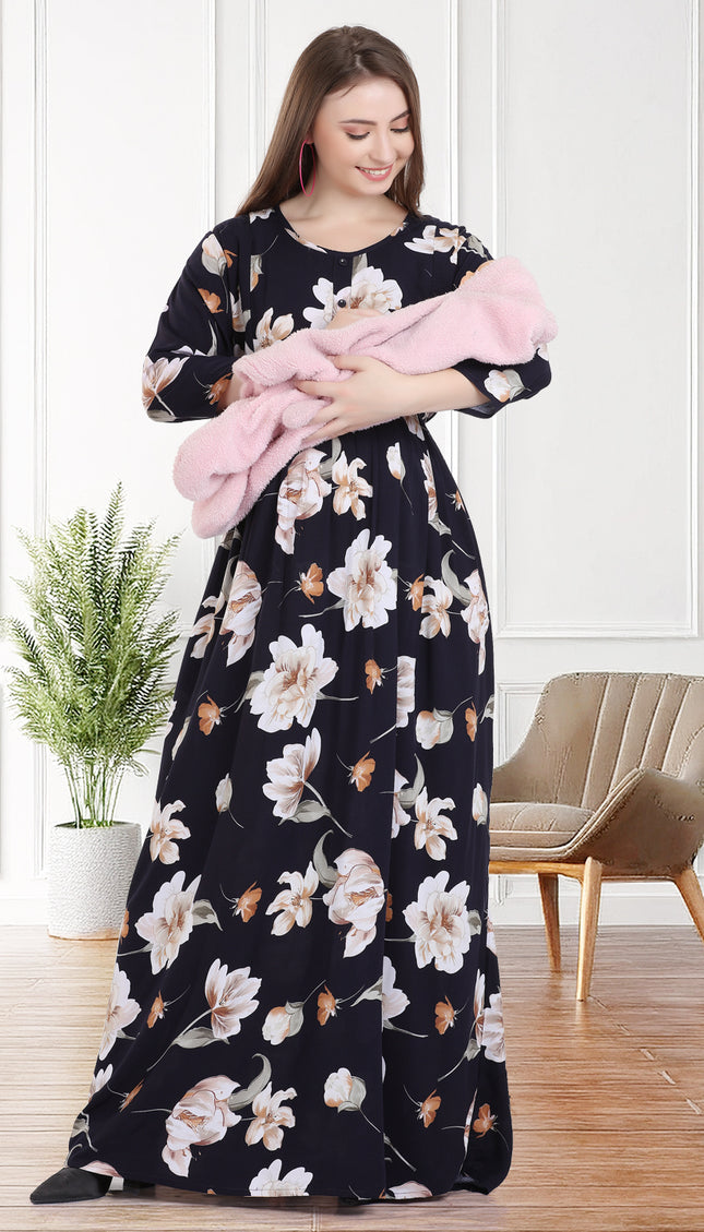 Womens Cotton Maternity & Feeding Nighty