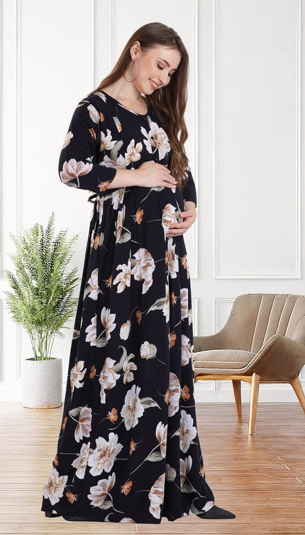 Womens Cotton Maternity & Feeding Nighty