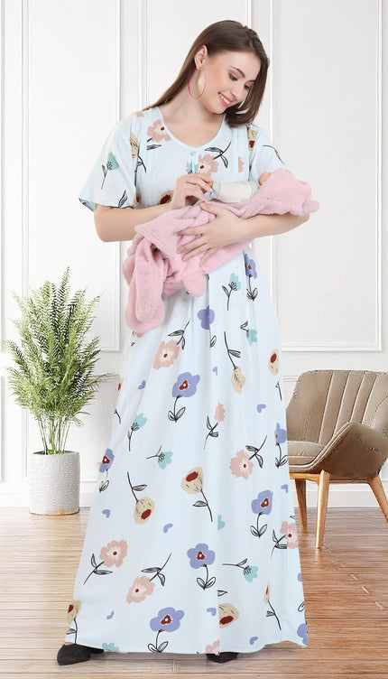Womens Cotton Maternity & Feeding Nighty