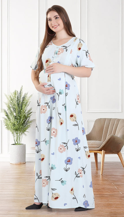 Womens Cotton Maternity & Feeding Nighty