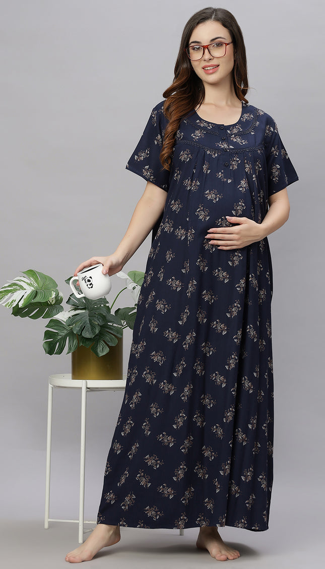 Womens Cotton Maternity & Feeding Nighty