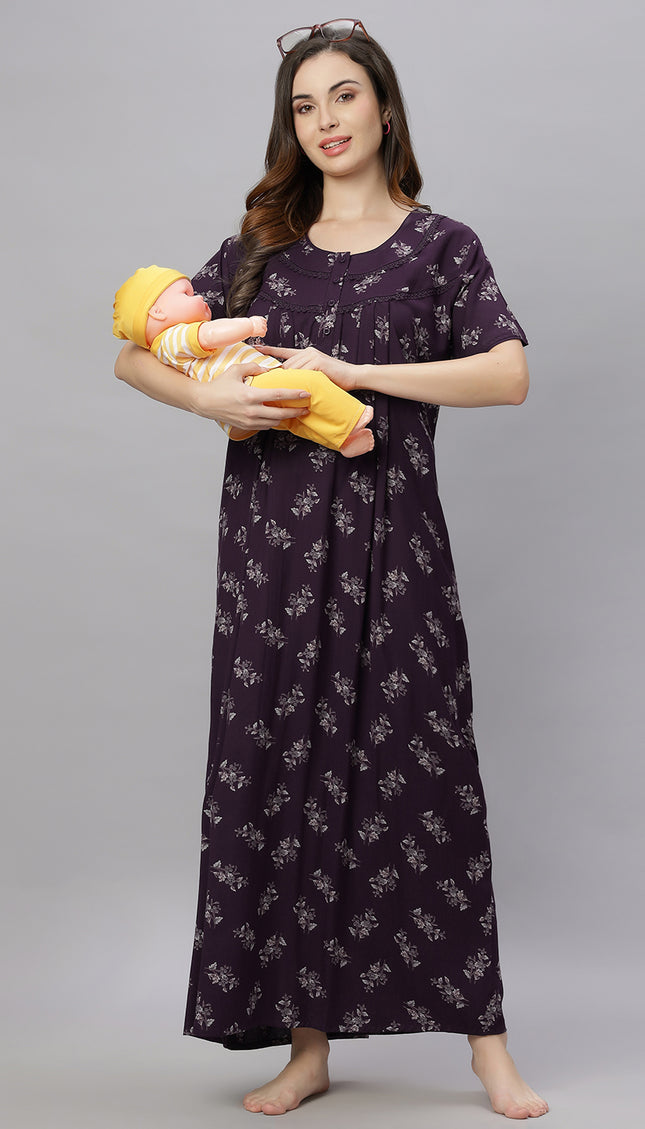 Womens Cotton Maternity & Feeding Nighty