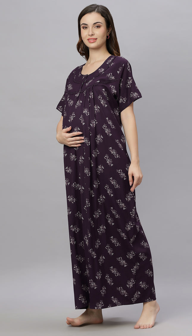 Womens Cotton Maternity & Feeding Nighty