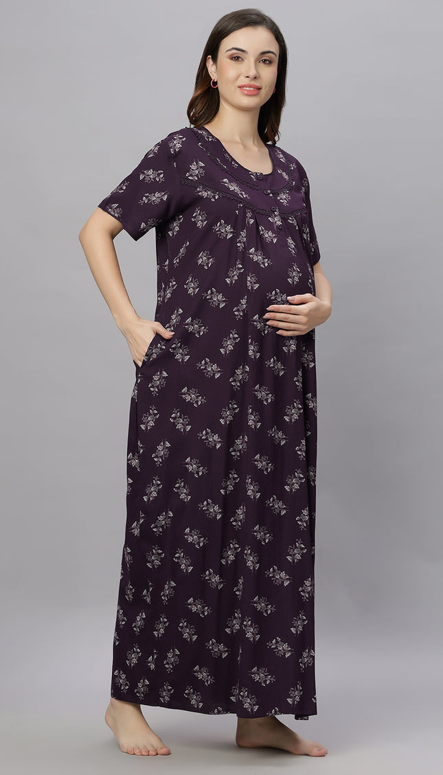 Womens Cotton Maternity & Feeding Nighty