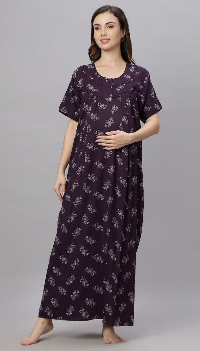 Womens Cotton Maternity & Feeding Nighty