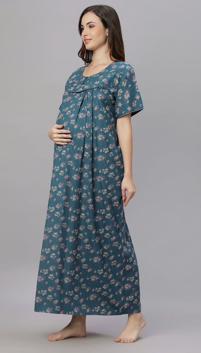 Womens Cotton Maternity & Feeding Nighty