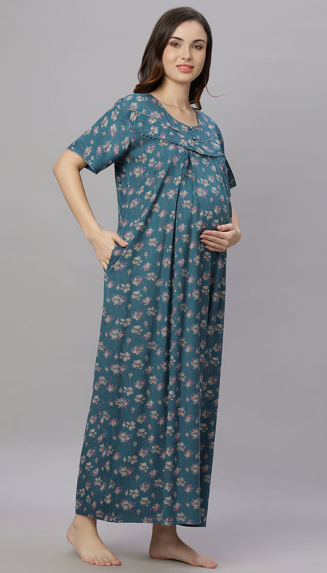 Womens Cotton Maternity & Feeding Nighty