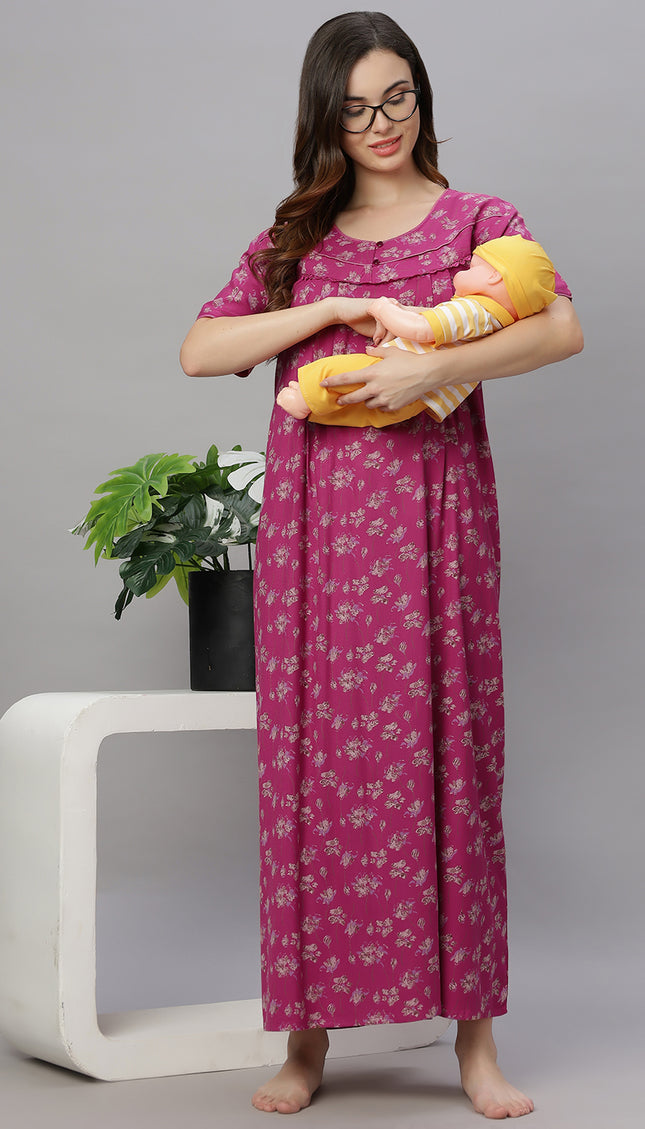 Womens Cotton Maternity & Feeding Nighty
