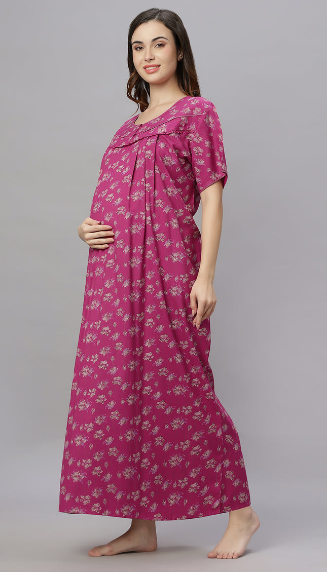 Womens Cotton Maternity & Feeding Nighty