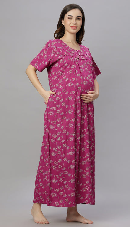 Womens Cotton Maternity & Feeding Nighty