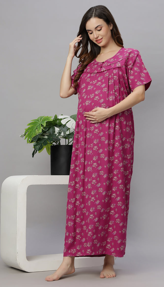 Womens Cotton Maternity & Feeding Nighty