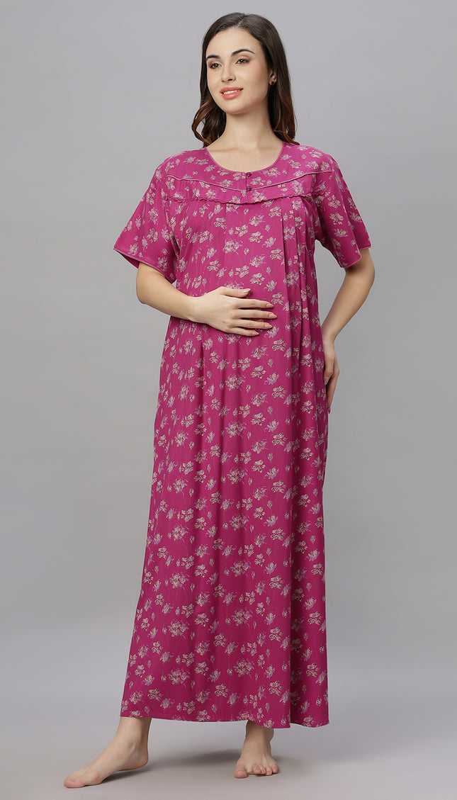 Womens Cotton Maternity & Feeding Nighty