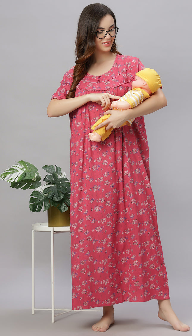 Womens Cotton Maternity & Feeding Nighty