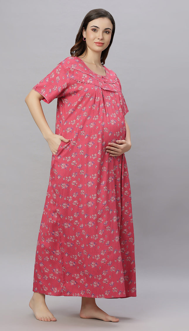 Womens Cotton Maternity & Feeding Nighty