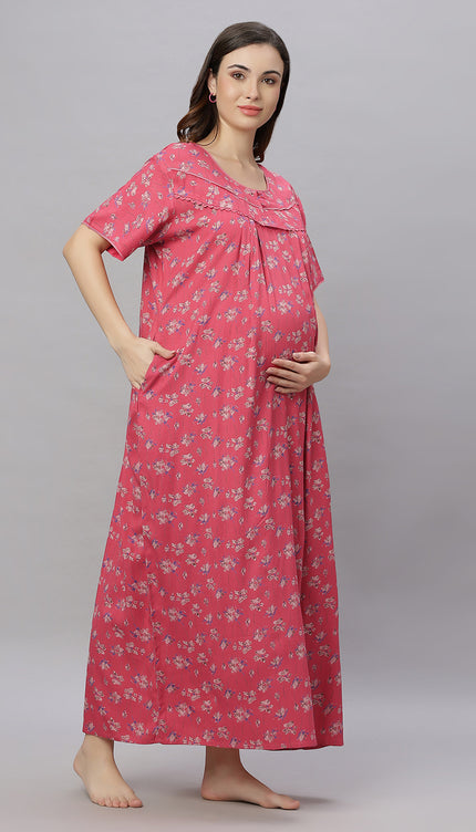Womens Cotton Maternity & Feeding Nighty