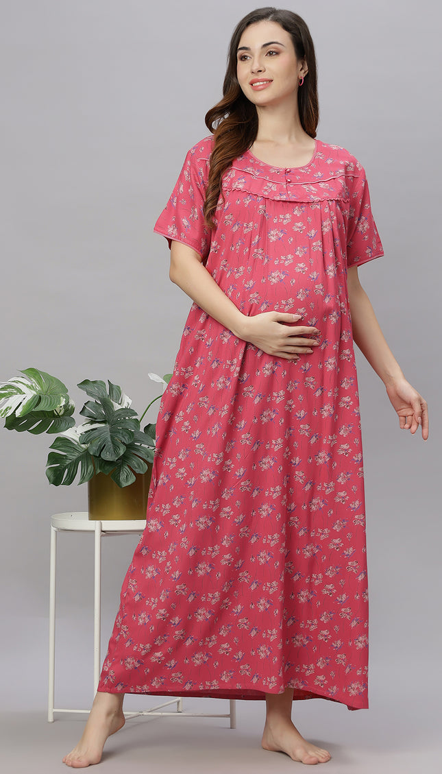 Womens Cotton Maternity & Feeding Nighty