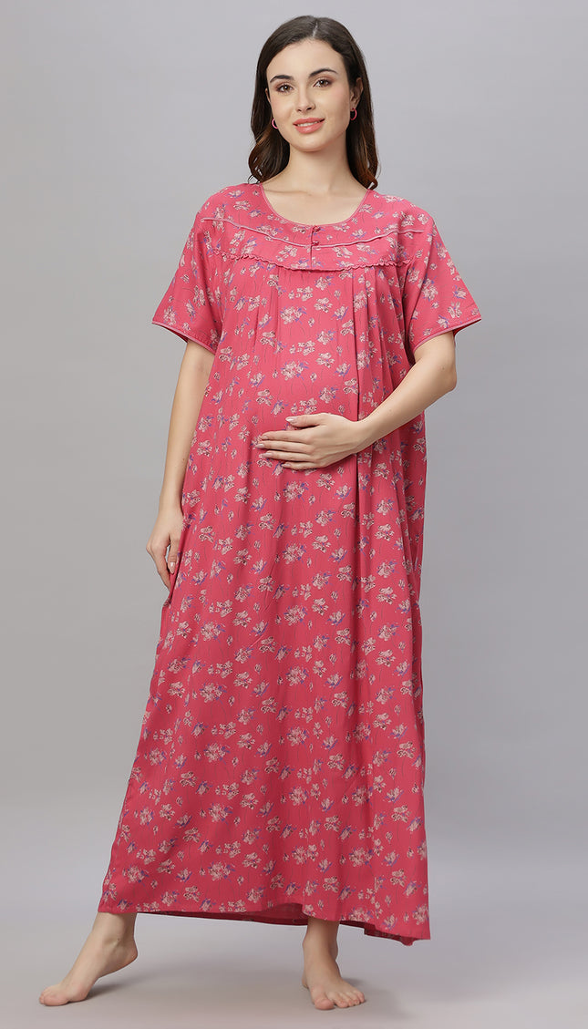 Womens Cotton Maternity & Feeding Nighty