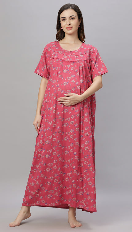 Womens Cotton Maternity & Feeding Nighty