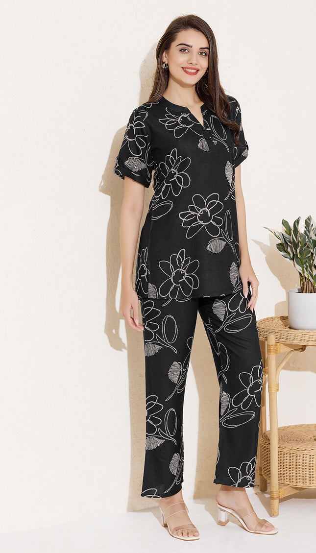 Womens Cotton Printed Co-Ord Set