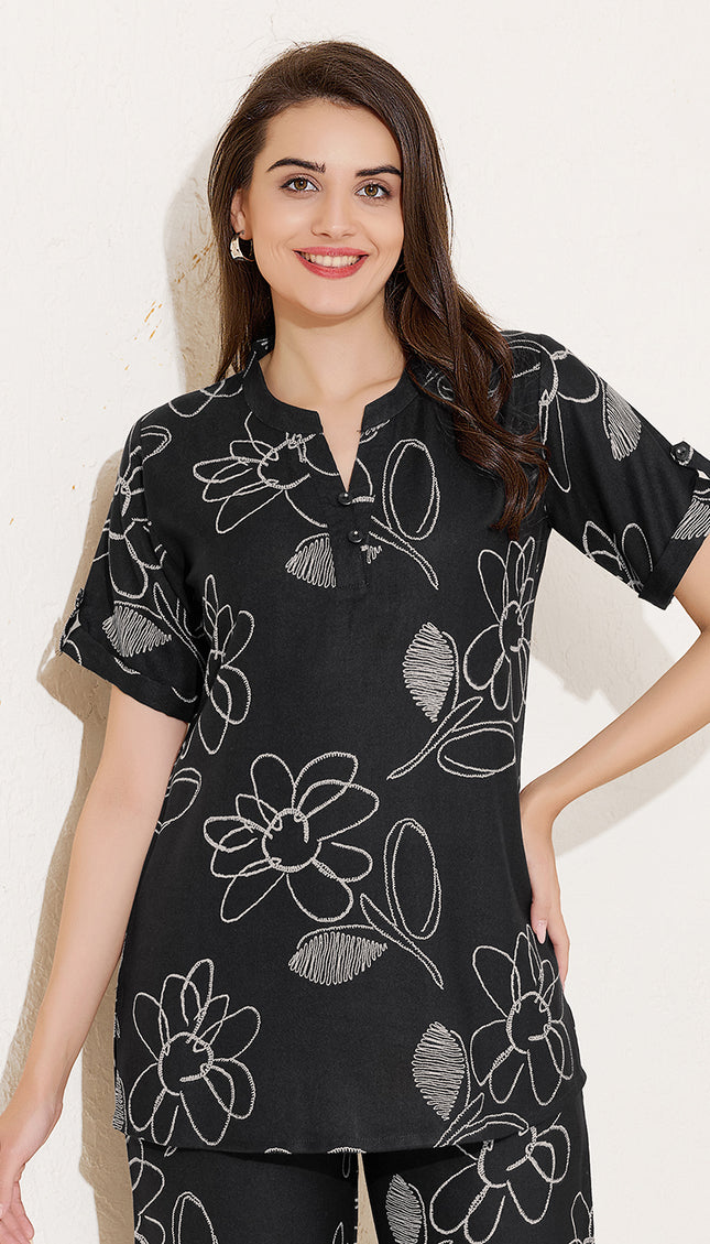 Womens Cotton Printed Co-Ord Set