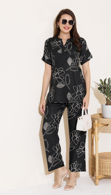 Womens Cotton Printed Co-Ord Set