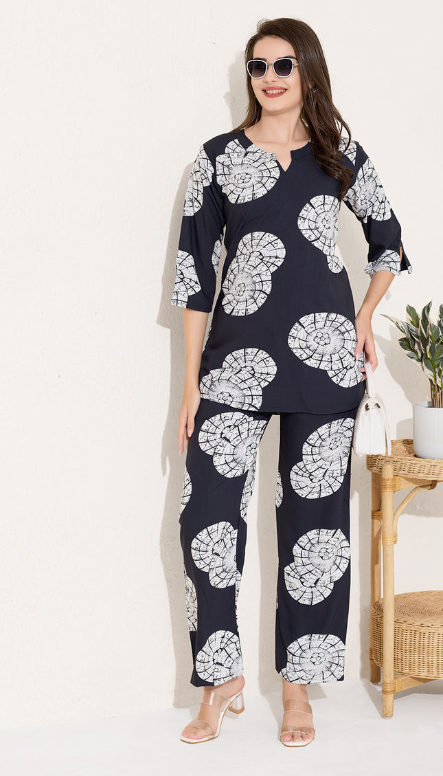 Womens Cotton Printed Co-Ord Set