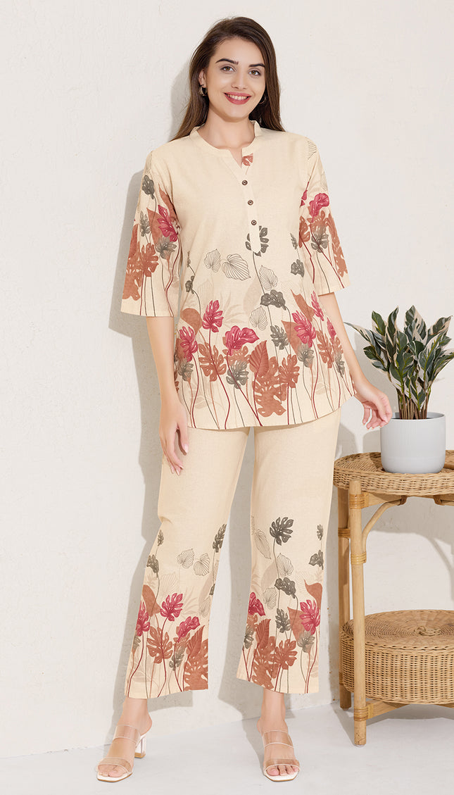 Womens Cotton Printed Co-Ord Set