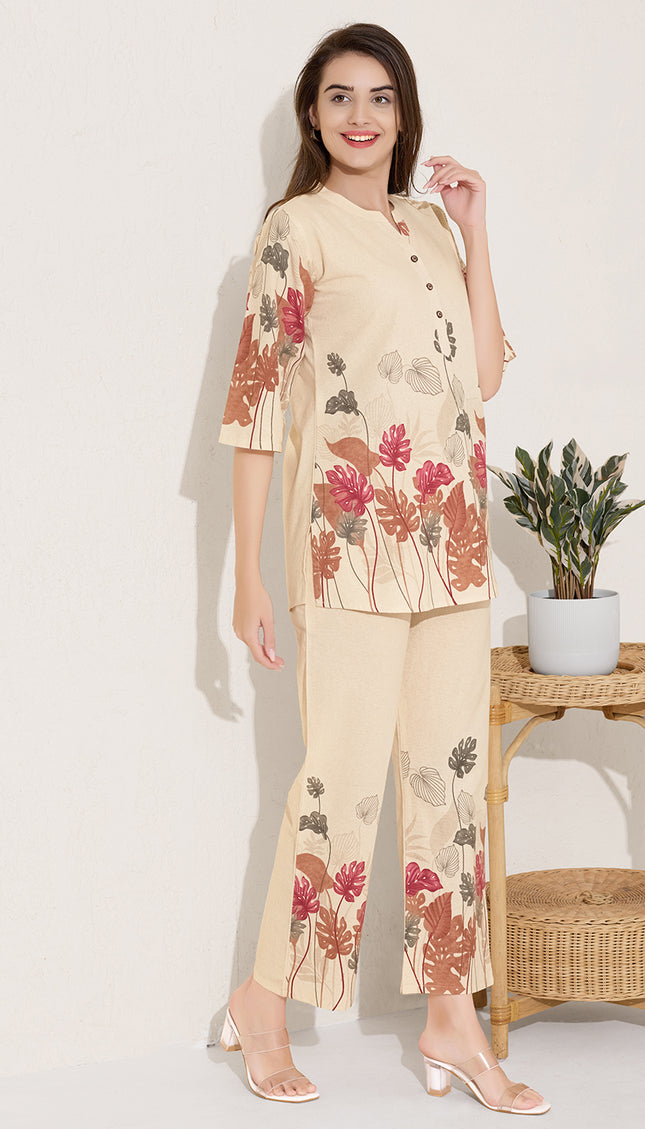 Womens Cotton Printed Co-Ord Set